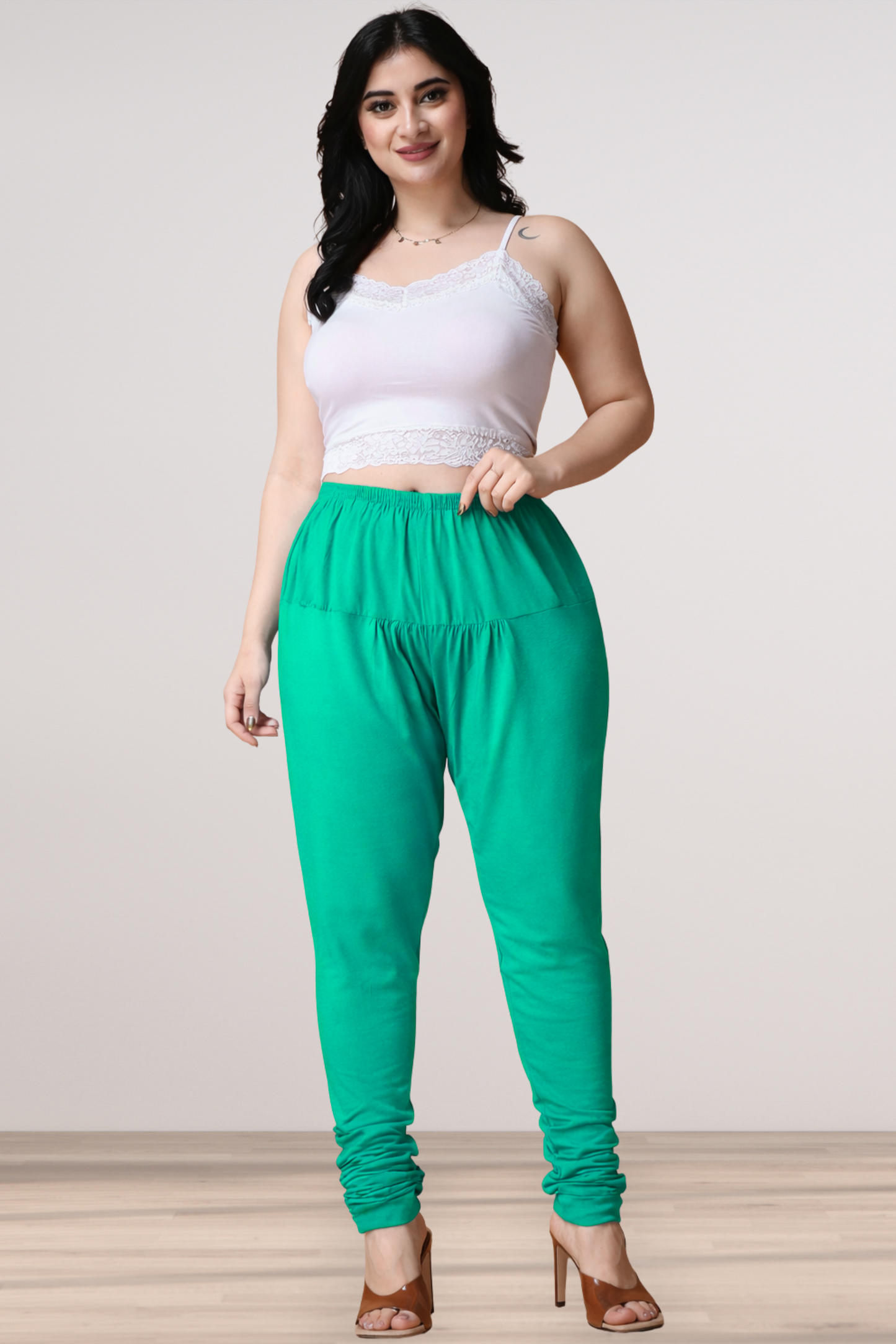 Aquamarine Cotton Churidar Pants