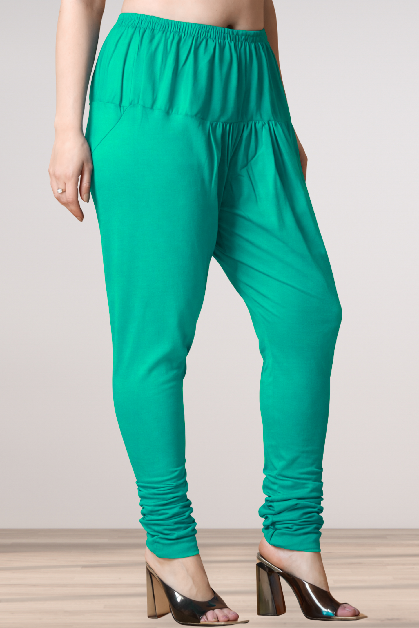 Aquamarine Cotton Churidar Pants