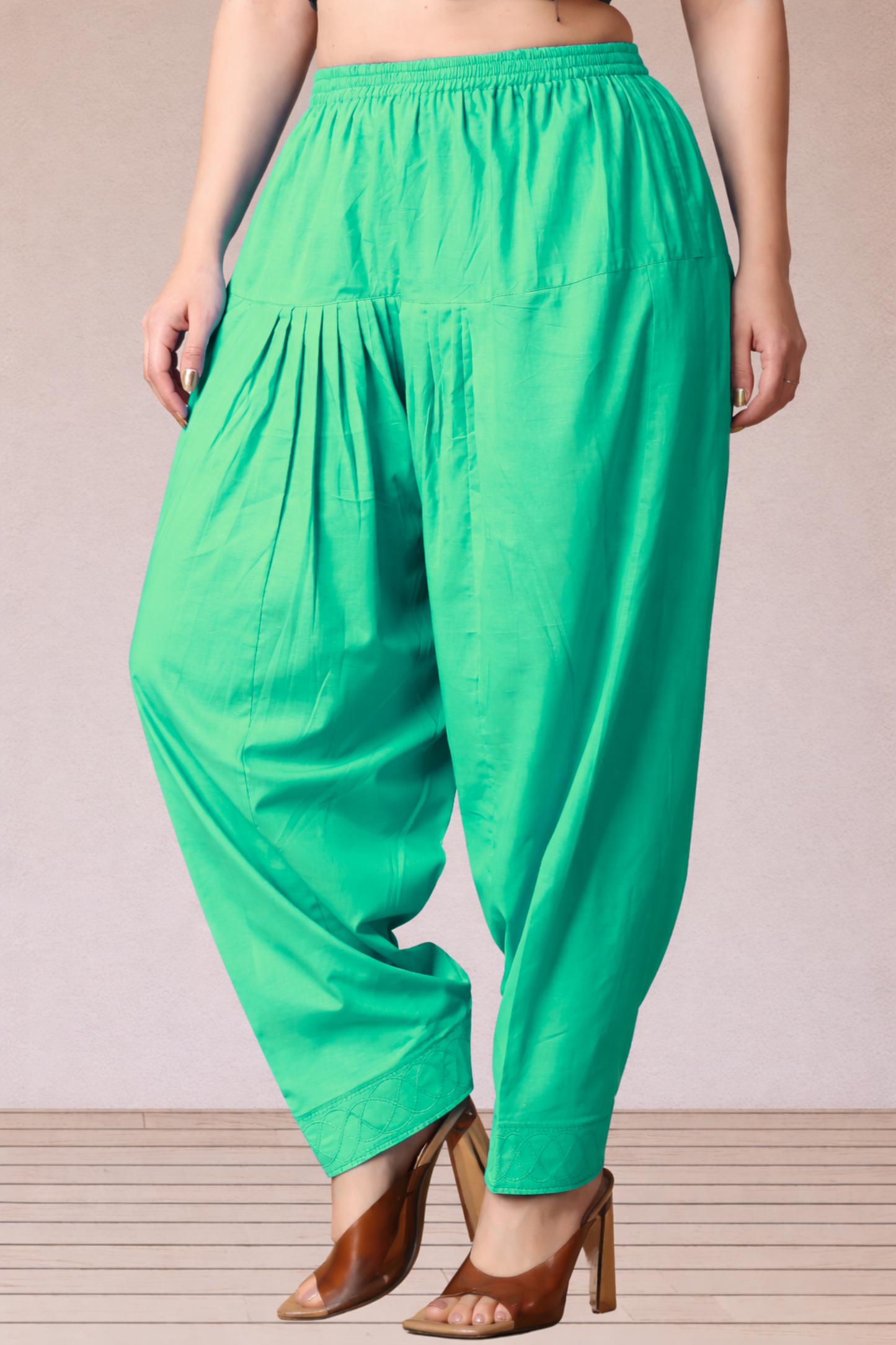 Aquamarine Cotton Straight Salwar