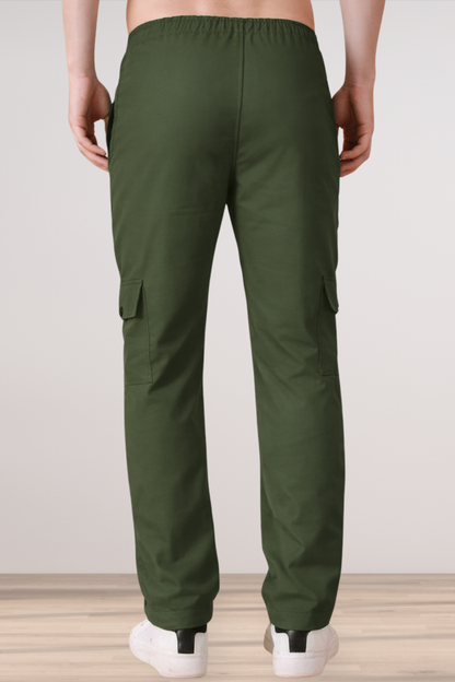 Army Green Cotton Cargo Pants