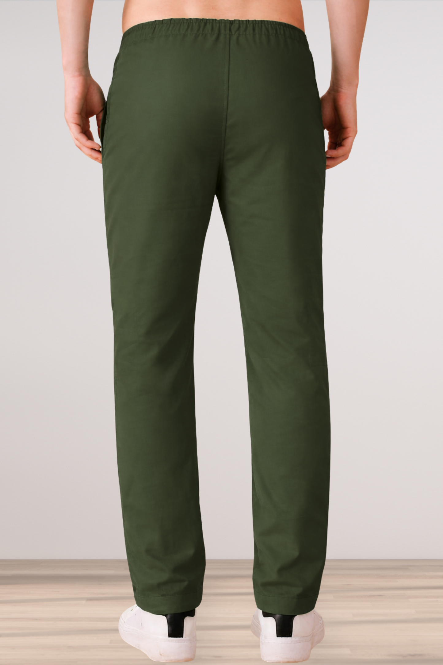 Army Green Cotton Track Pants