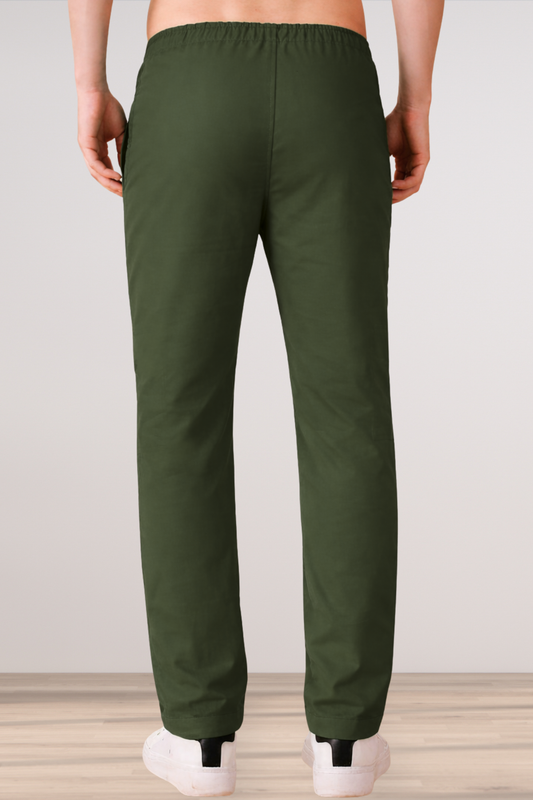 Army Green Cotton Track Pants