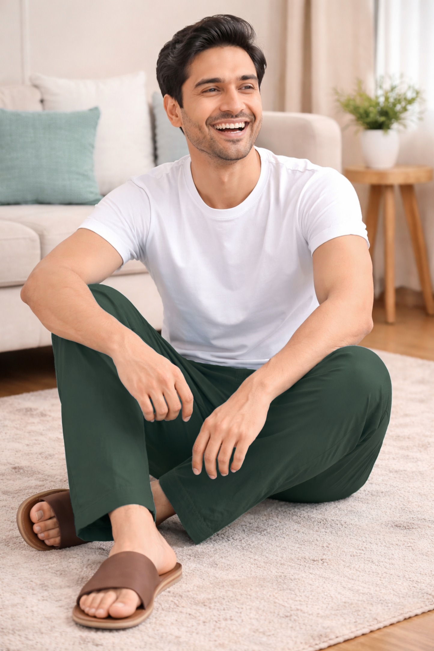 Army Green Cotton Pant Pajama