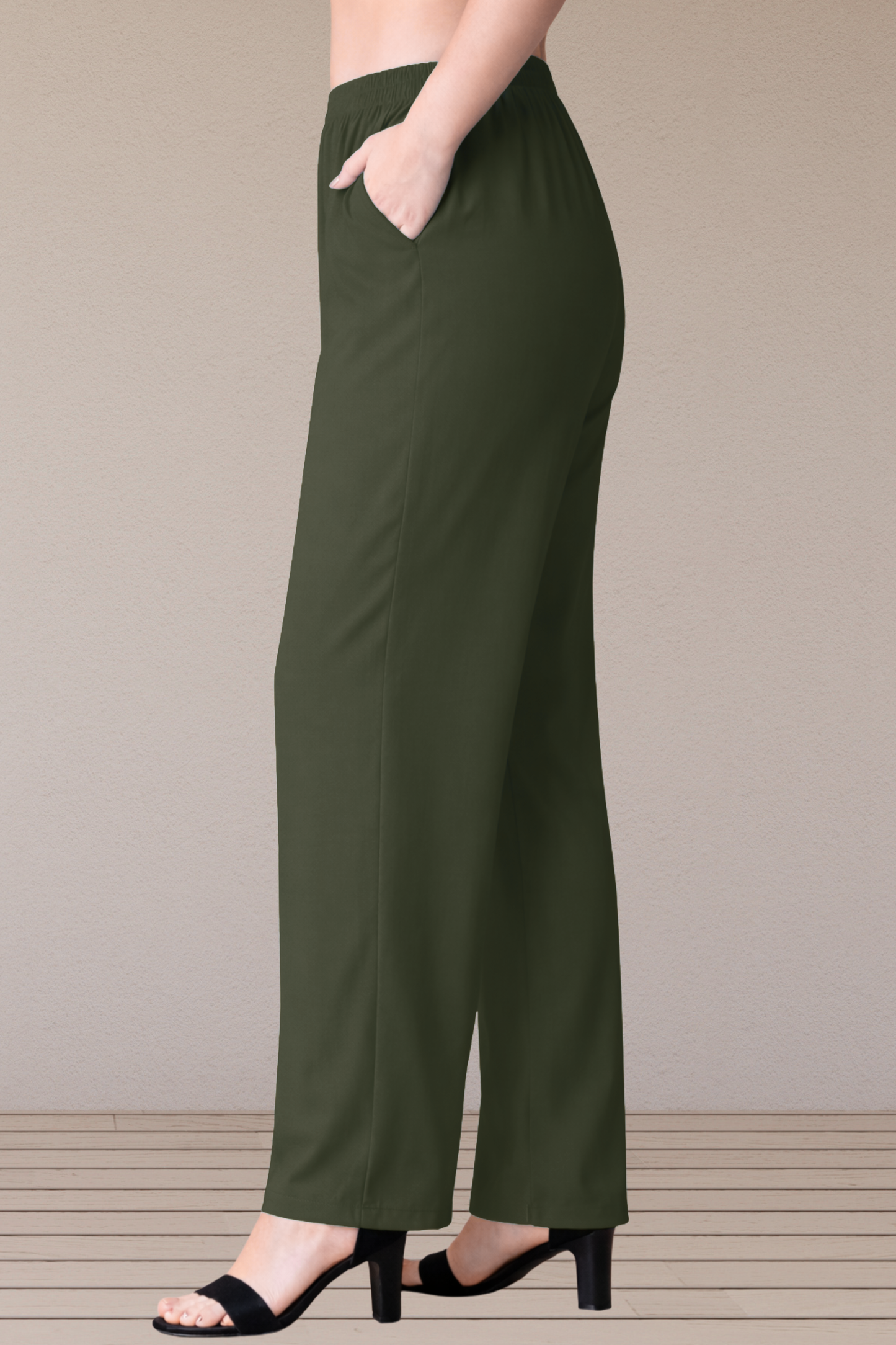 Army Green Rayon Kurti Pant
