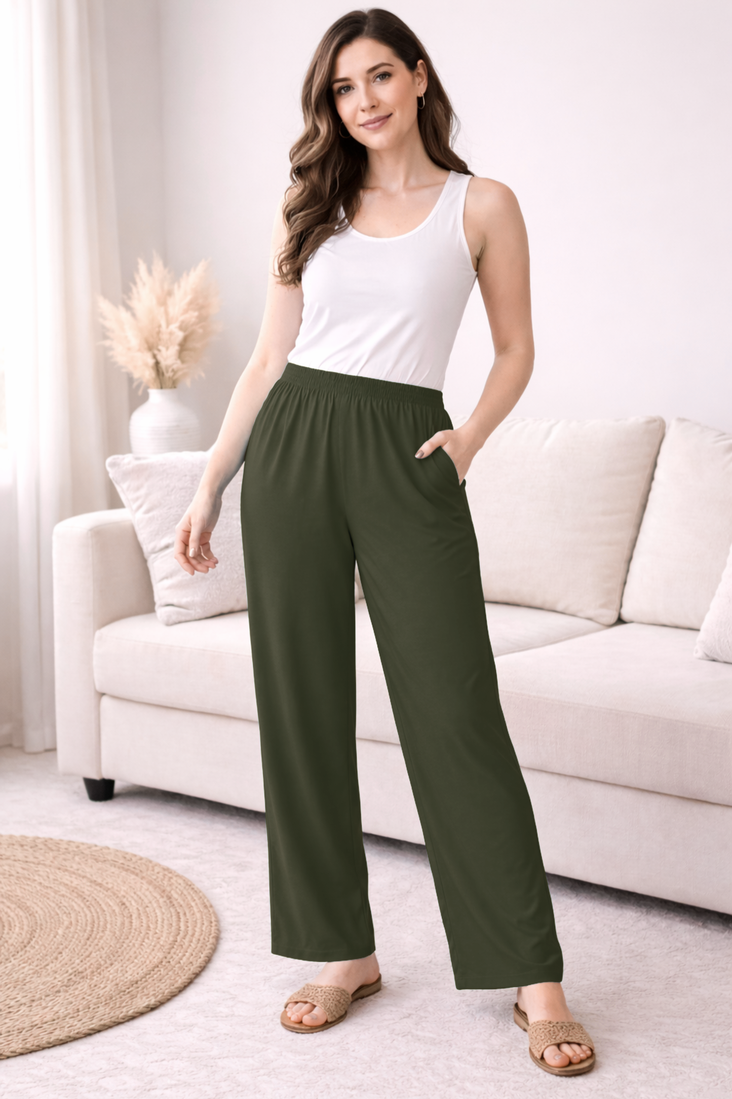 Army Green Rayon Kurti Pant