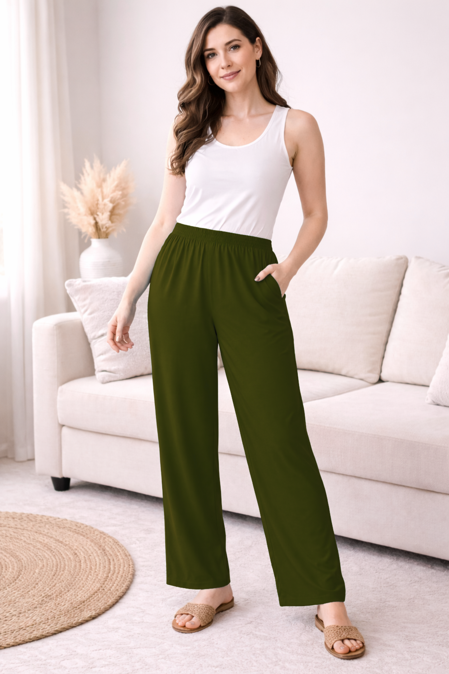 Mehendi Green Rayon Kurti Pant