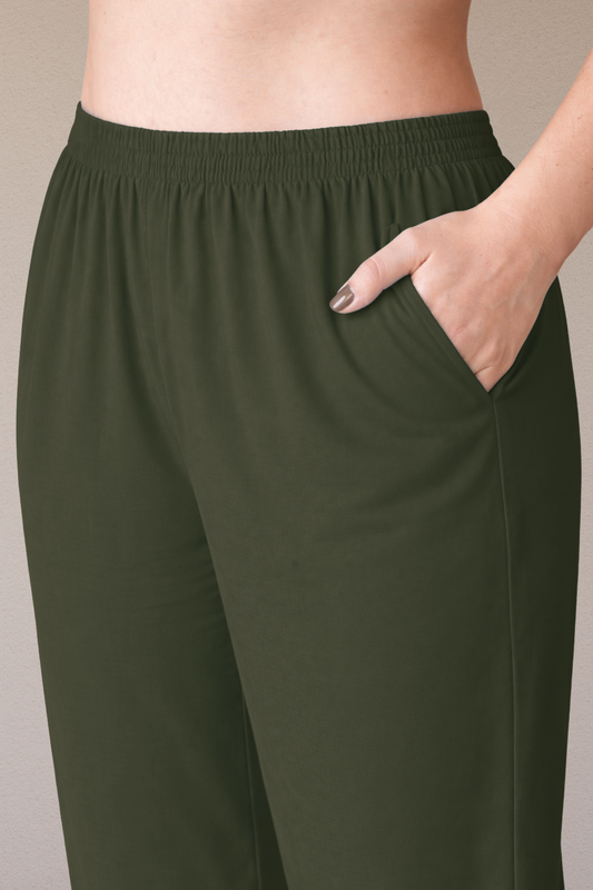 Army Green Rayon Kurti Pant