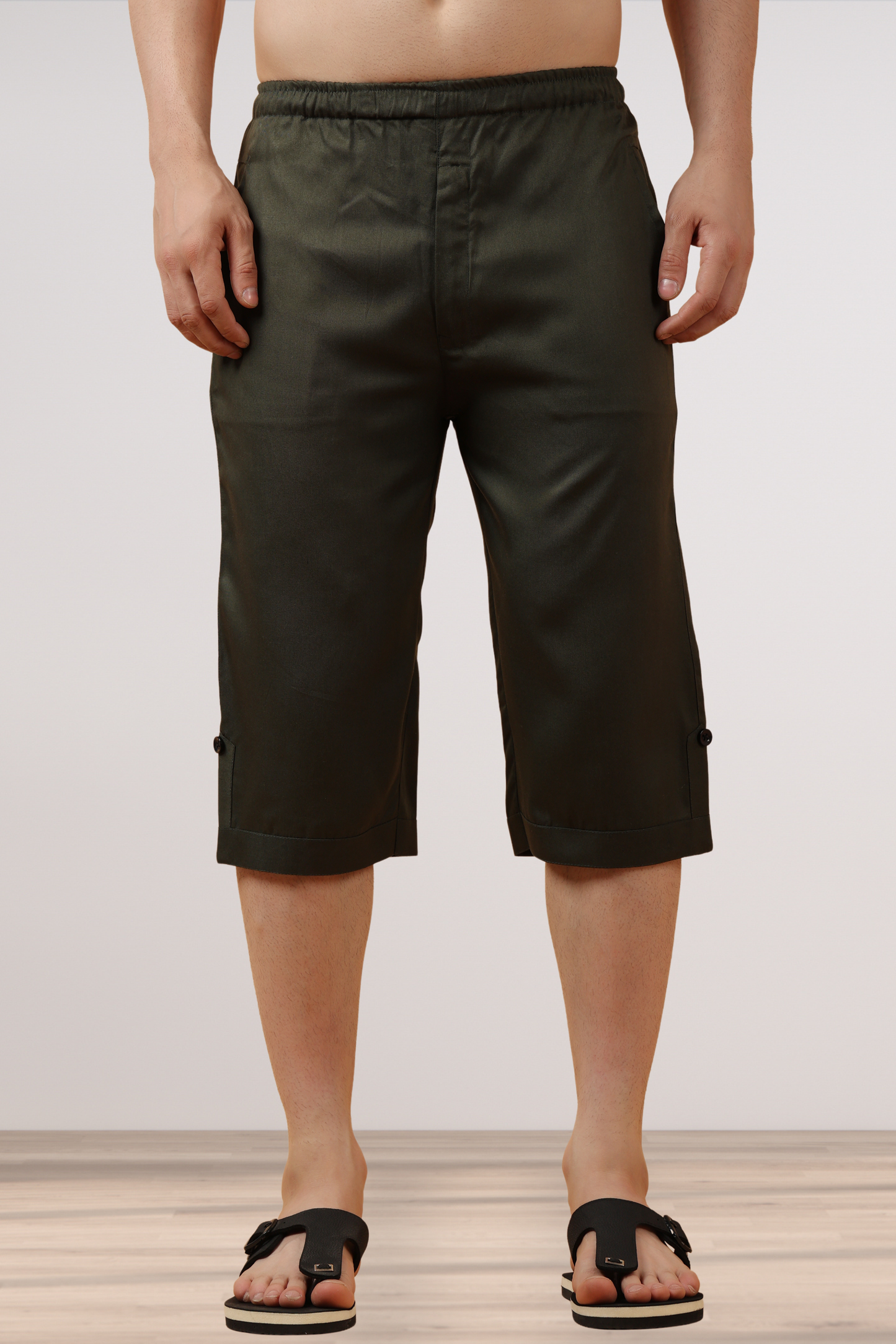 Army Green Tencel Capri