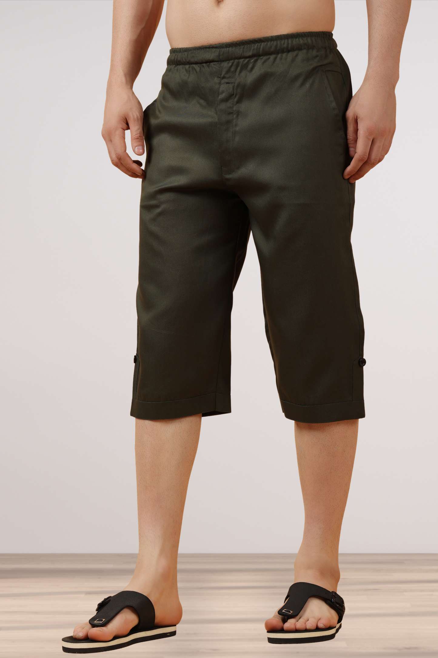 Army Green Tencel Capri