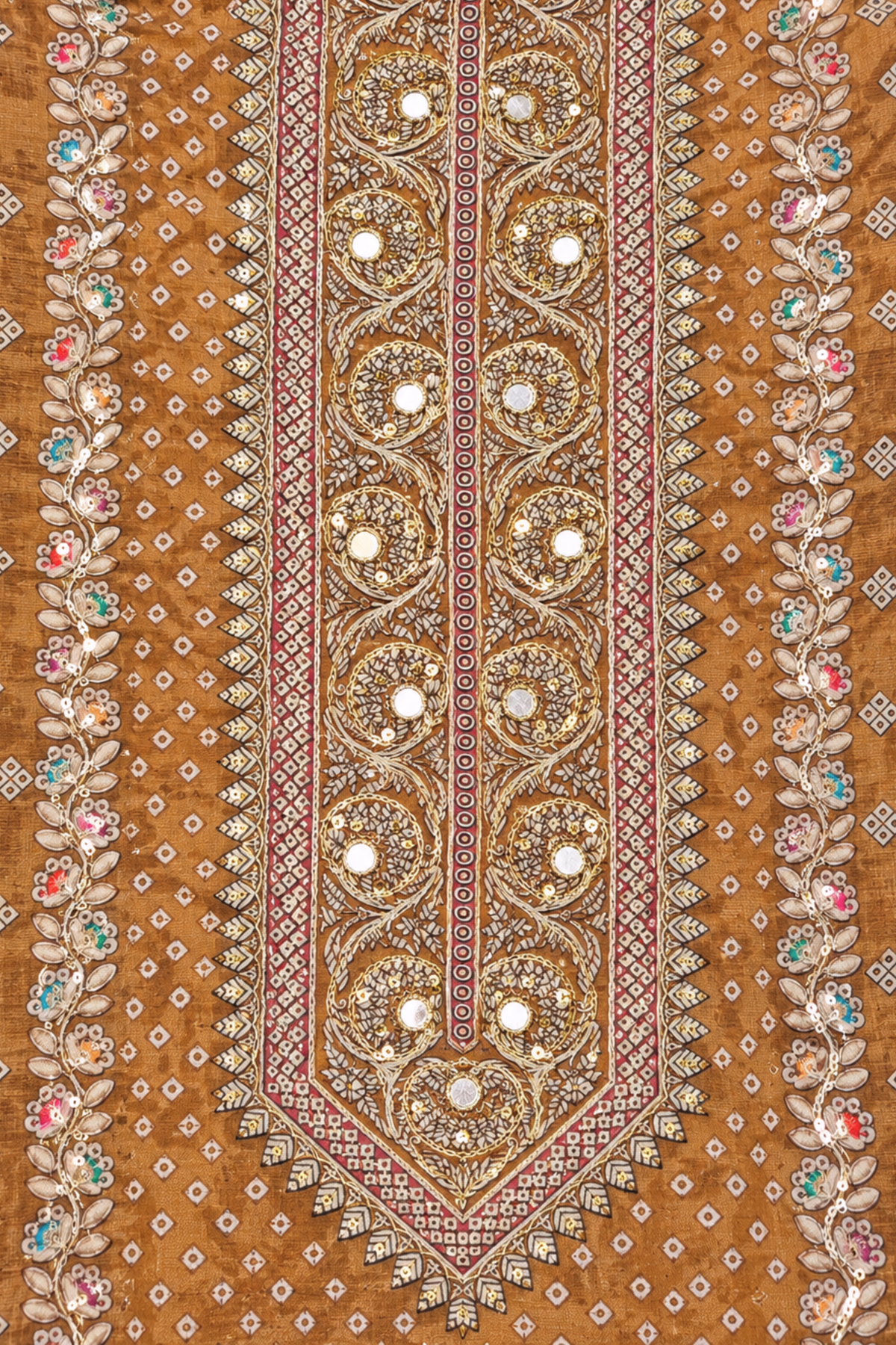 Riyah Karachi Muslin Suit With Mirror Work