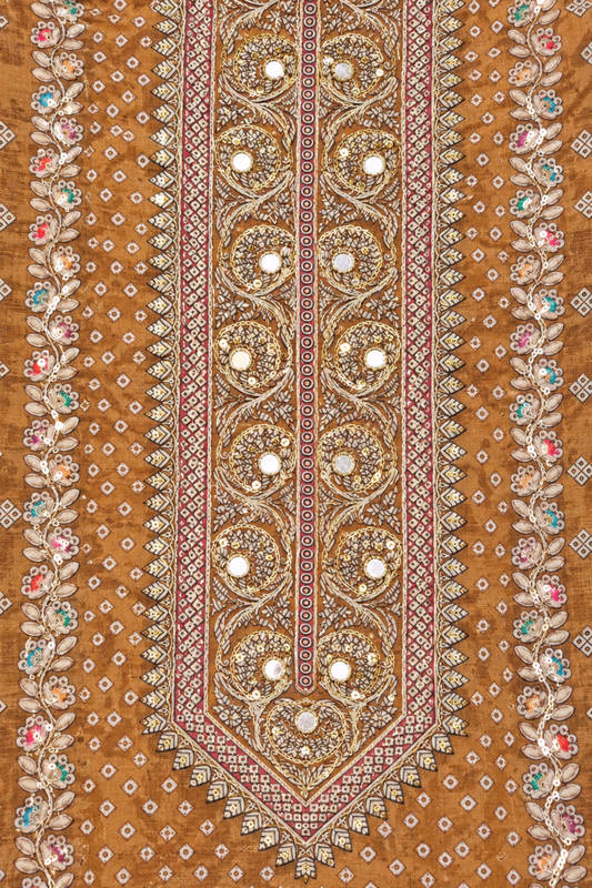 Riyah Karachi Muslin Suit With Mirror Work