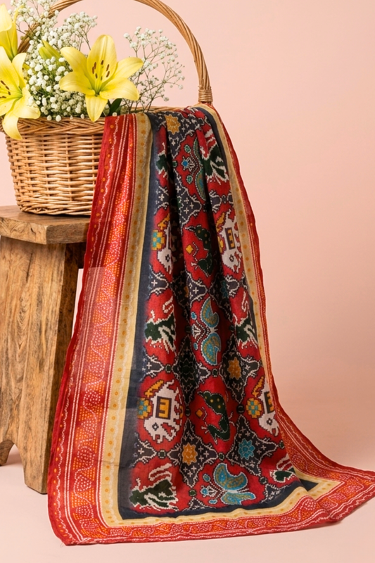 Artistic Maroon Printed Dupatta
