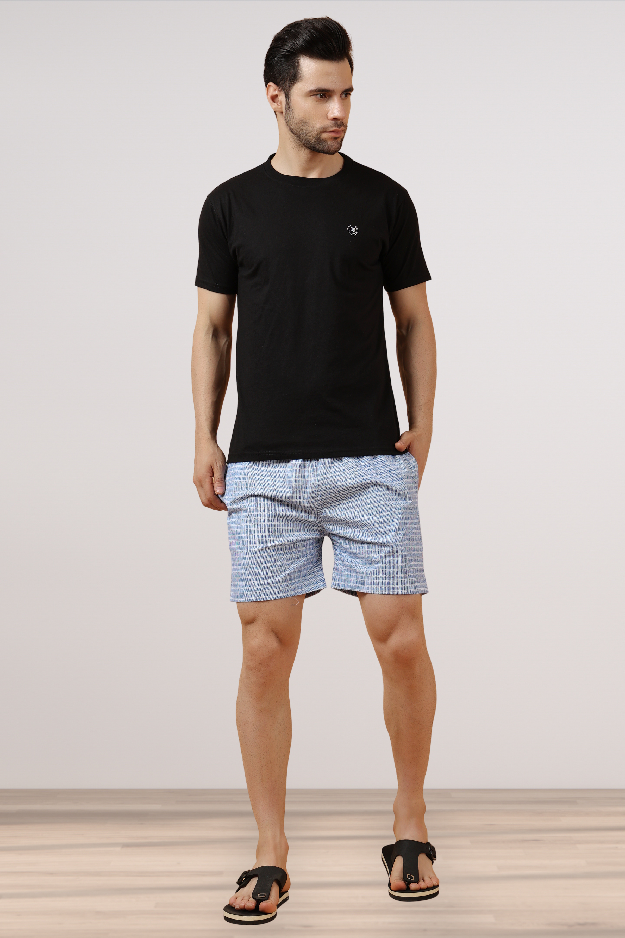 Buy Plus Size ​Aruba Blue Poplin Lycra Shorts | Apella - The XS to