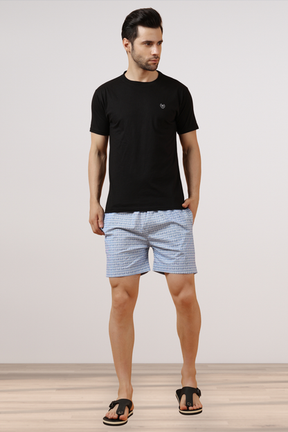 Aruba Blue Poplin Lycra Shorts
