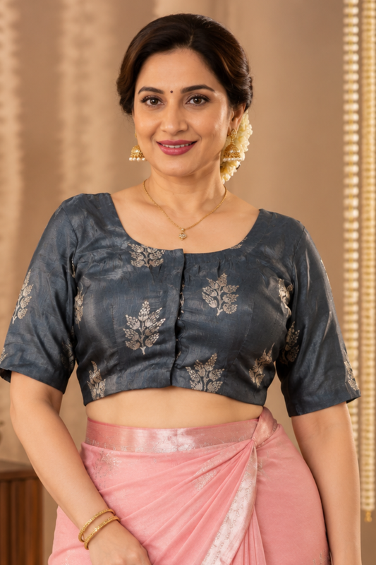 Aurora Grey Silk Blouse