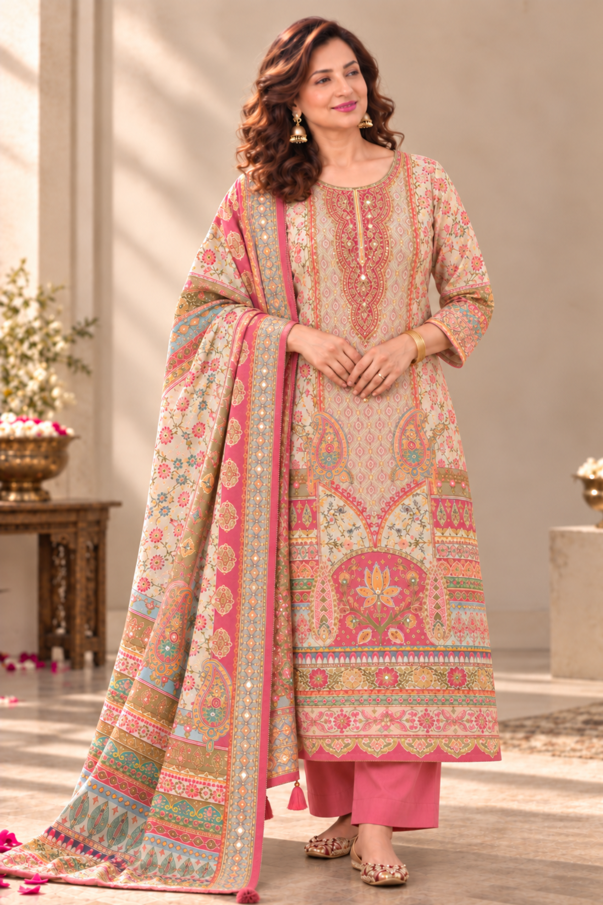 Ayesha Karachi Muslin Suit With Aari Work