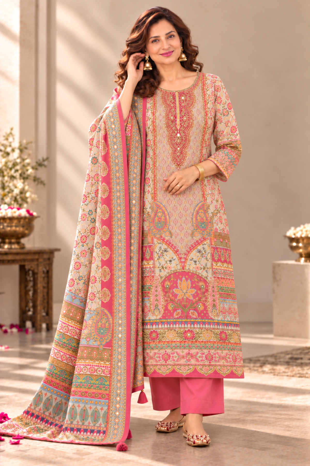 Ayesha Karachi Muslin Suit With Aari Work