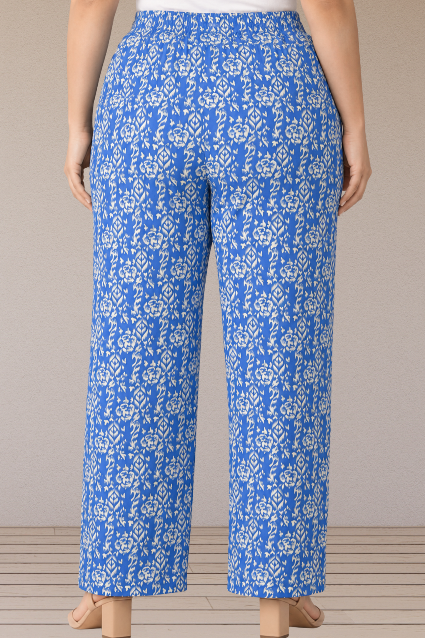Azure Bloom Printed Rayon Lounge Pants