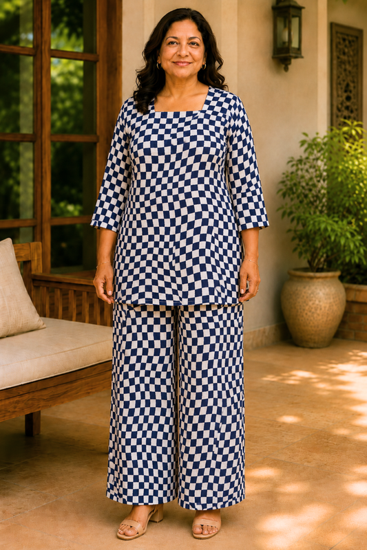 Azure Mirage Rayon Co-ord Set