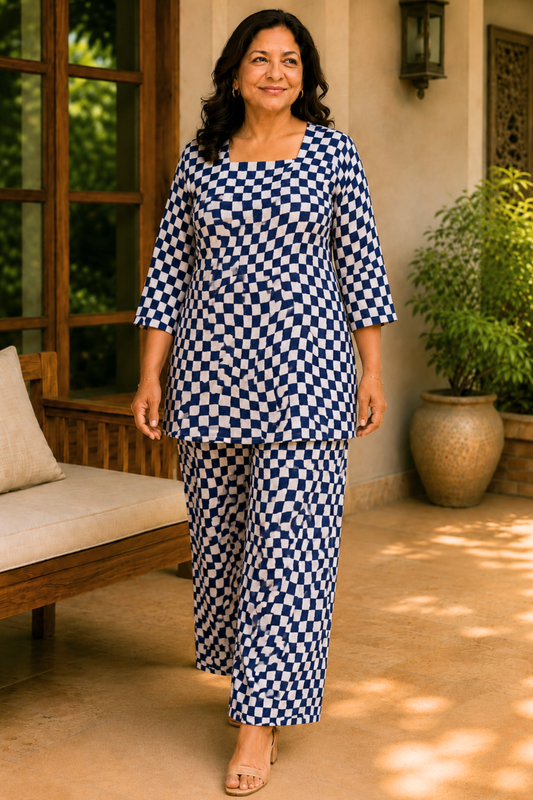Azure Mirage Rayon Co-ord Set