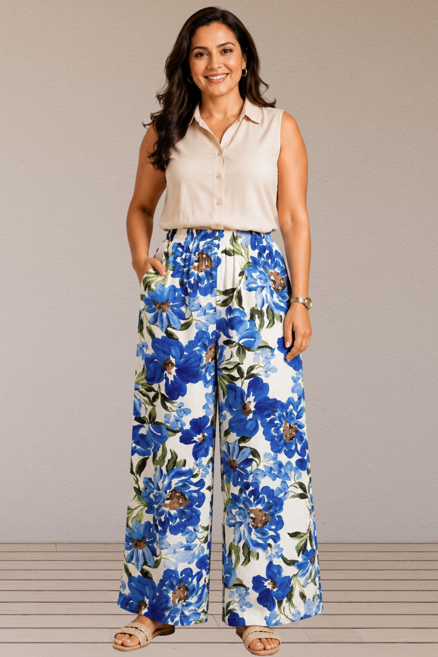 Azure Reverie Floral Lounge Pants