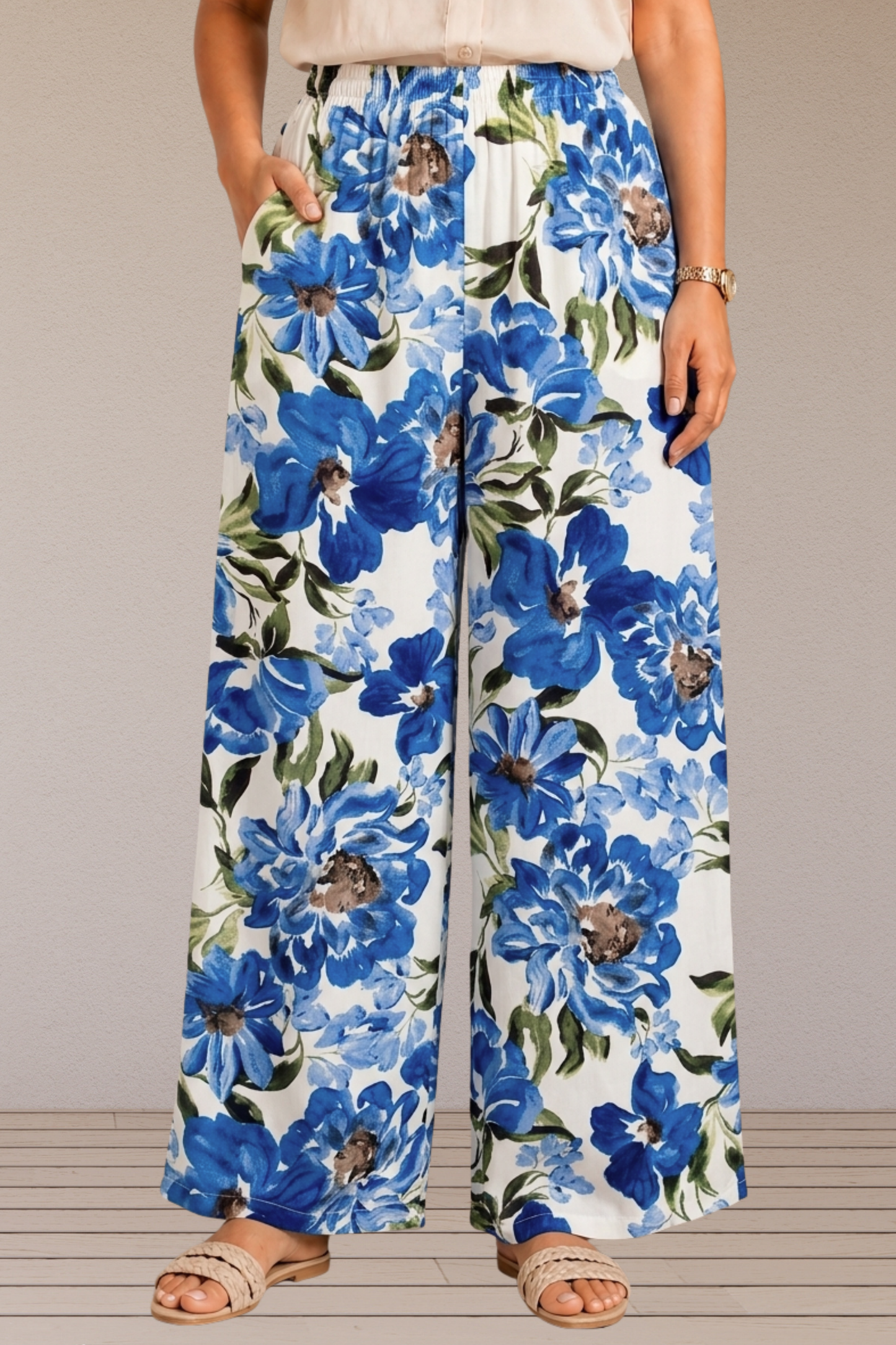 Azure Reverie Floral Lounge Pants