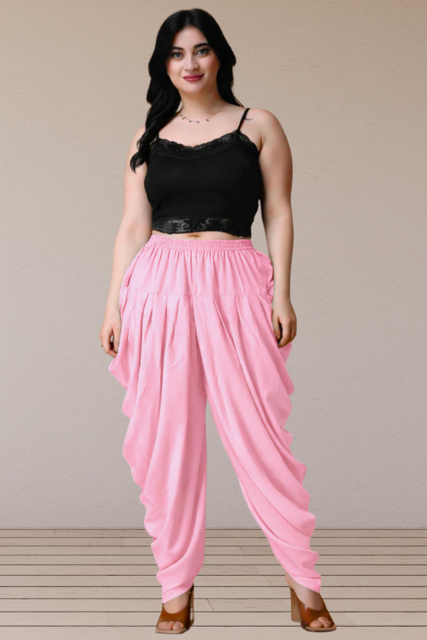 Baby Pink Belted Dhoti Salwar
