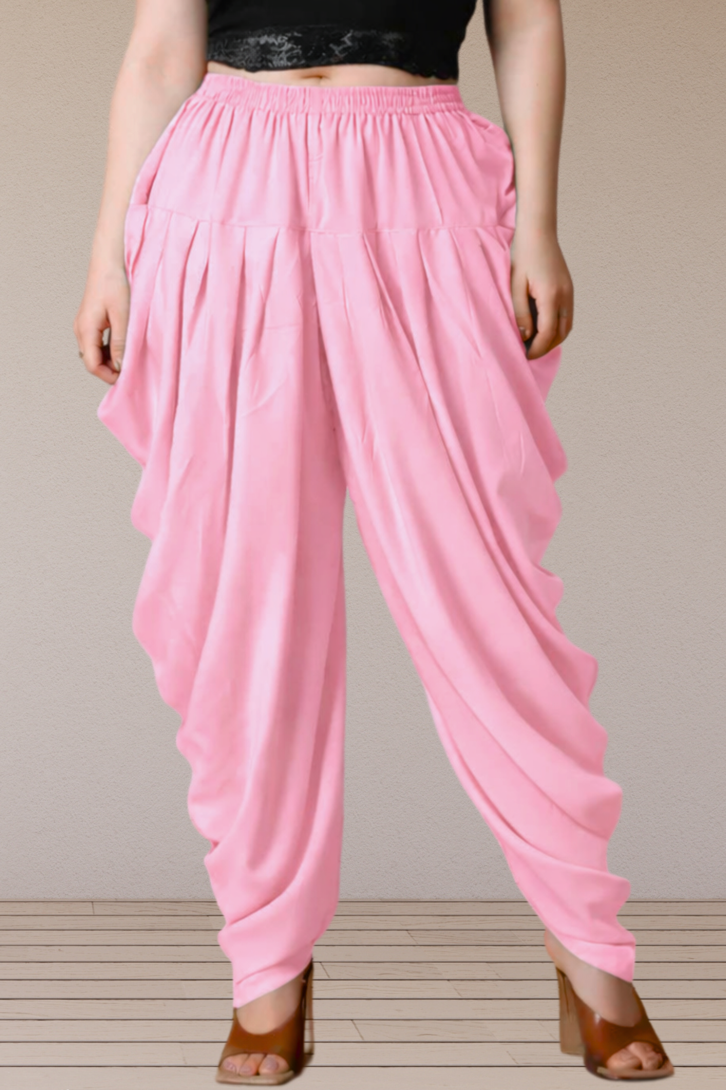 Baby Pink Belted Dhoti Salwar