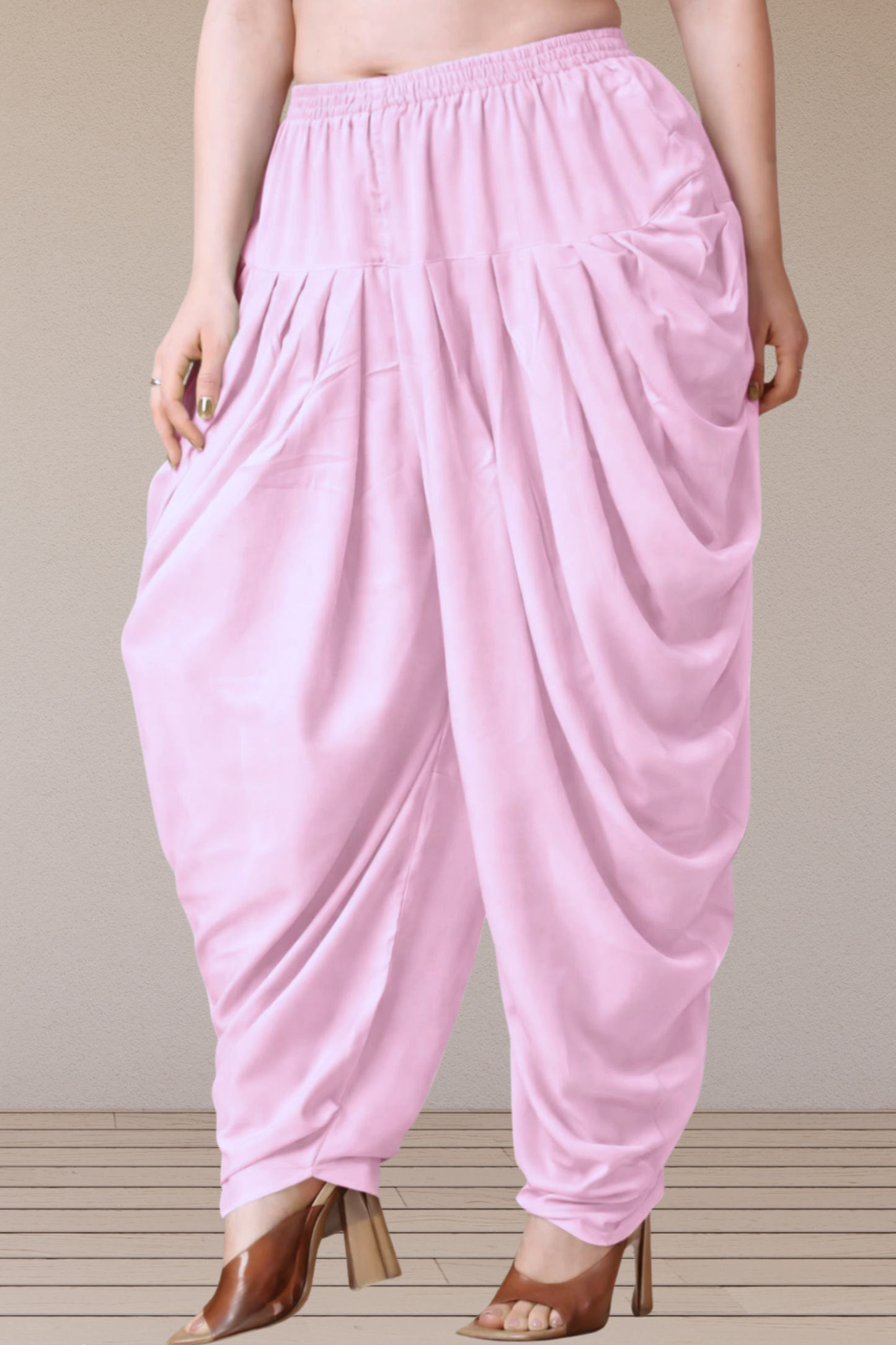 Baby Pink Belted Dhoti Salwar