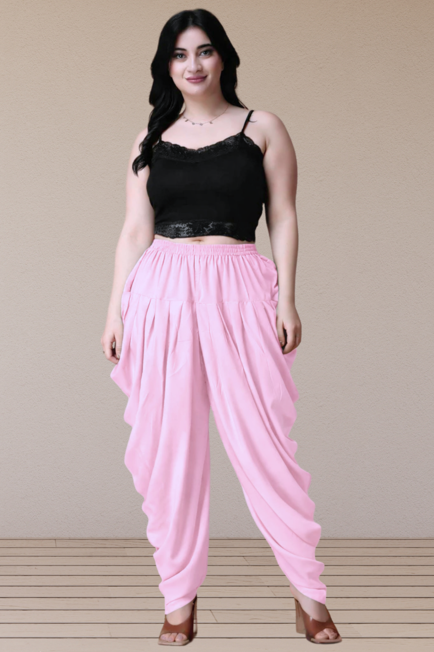 Baby Pink Belted Dhoti Salwar