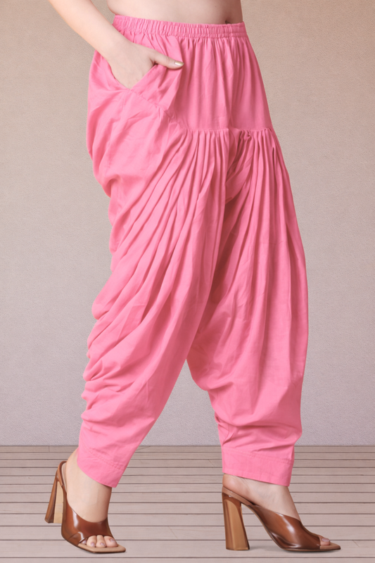 Baby Pink Cotton Patiala Salwar