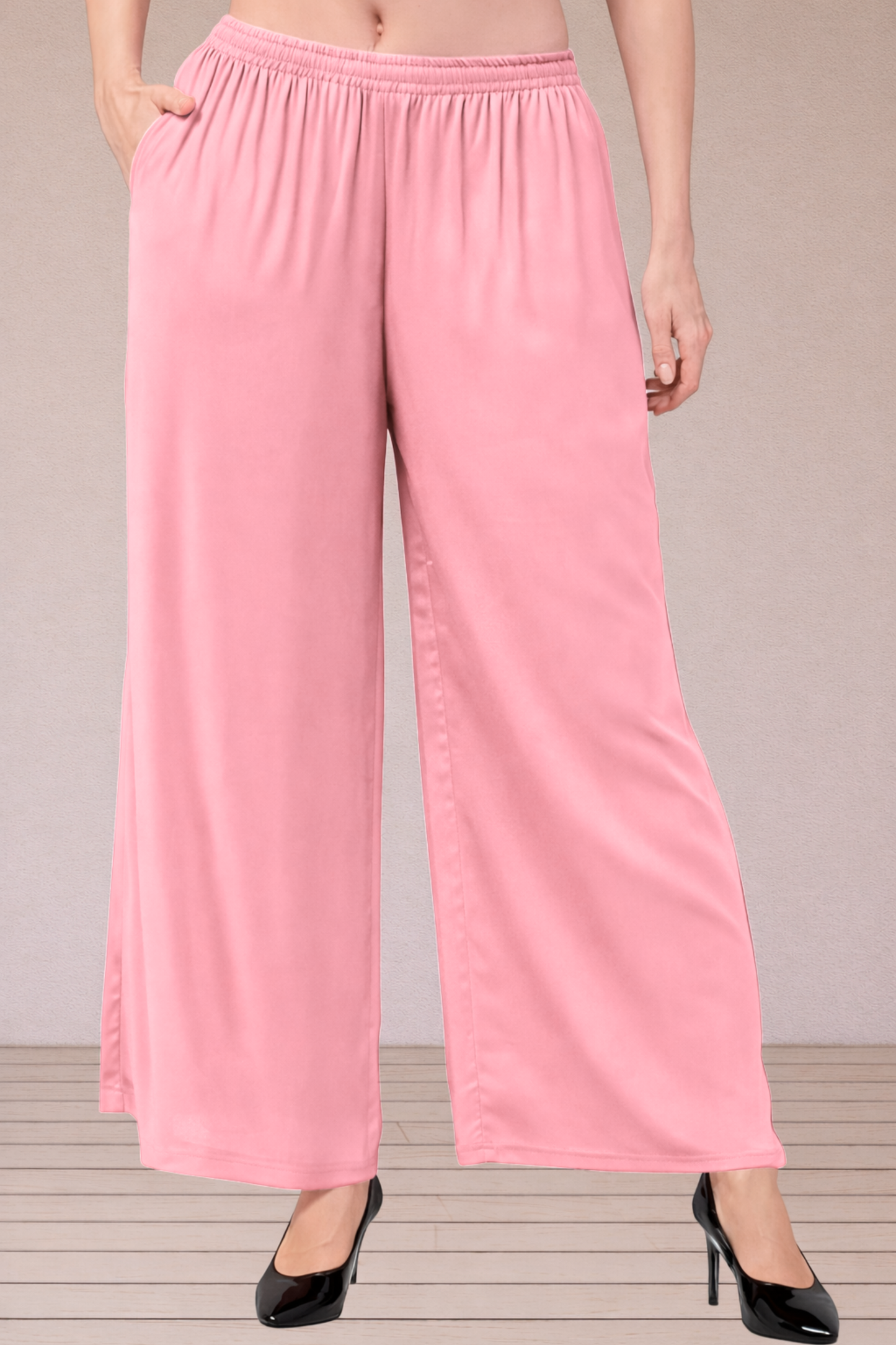 Baby Pink Flared Palazzo Pant