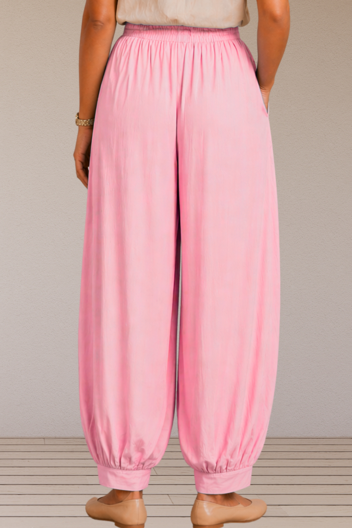 Baby Pink Rayon Afghani Pants