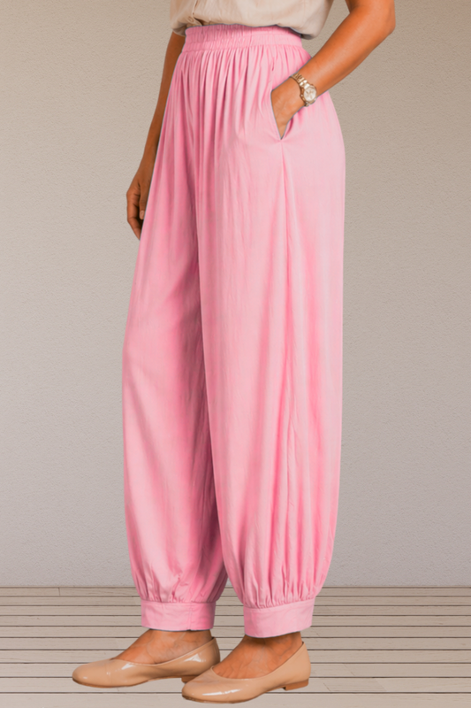 Baby Pink Rayon Afghani Pants