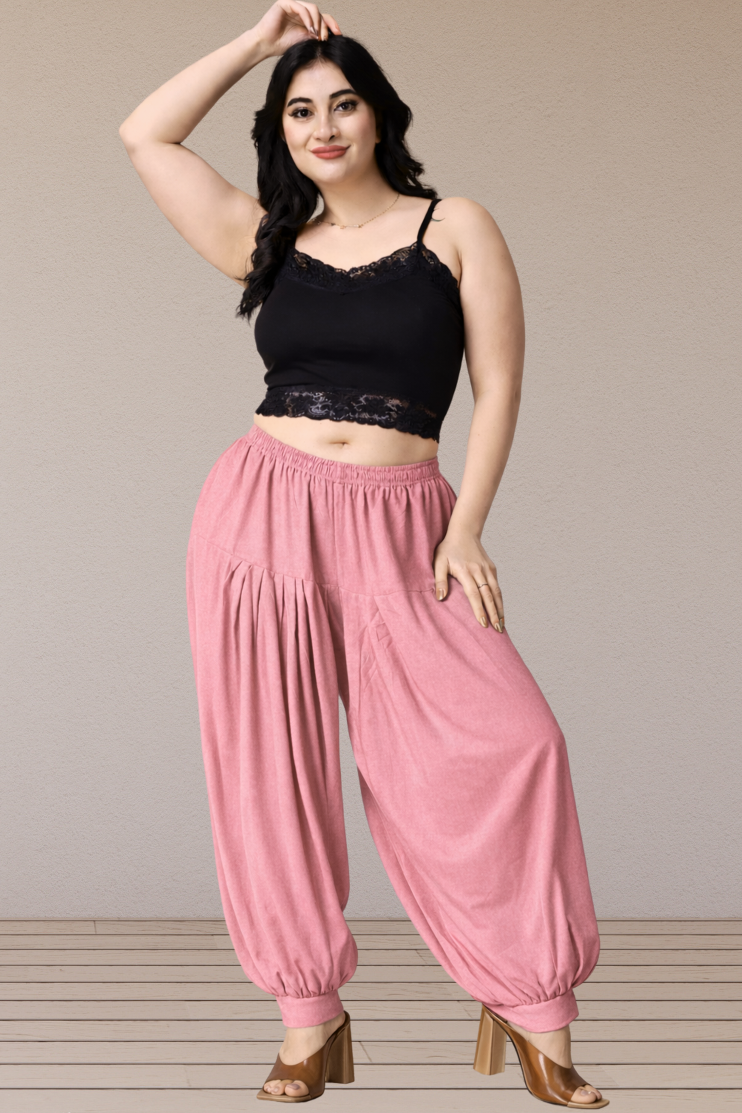 Baby Pink Rayon Afghani Salwar