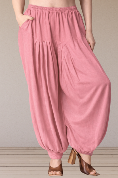 Baby Pink Rayon Afghani Salwar