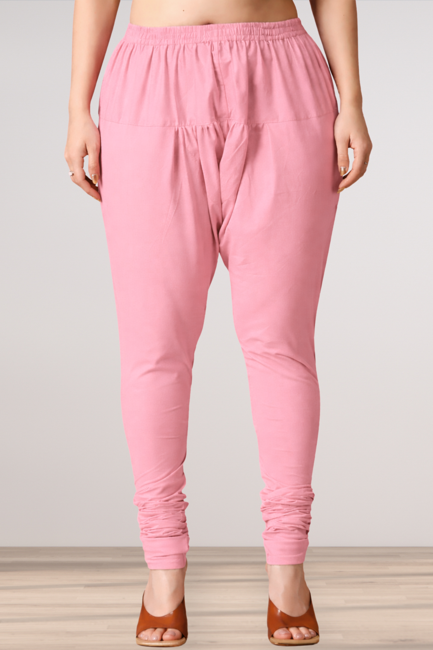 Baby Pink Rayon Churidar Pants