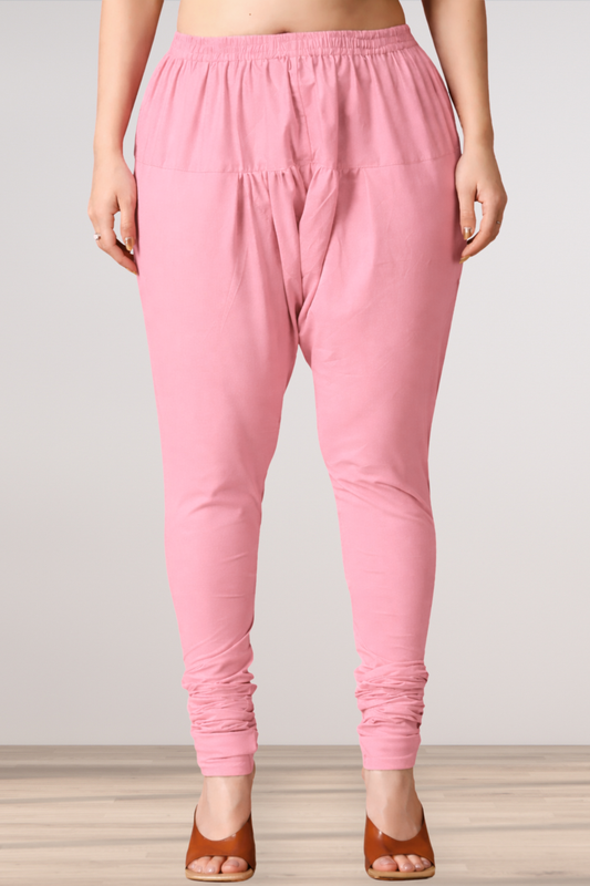 Baby Pink Rayon Churidar Pants