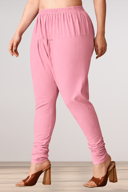 Baby Pink Rayon Churidar Pants