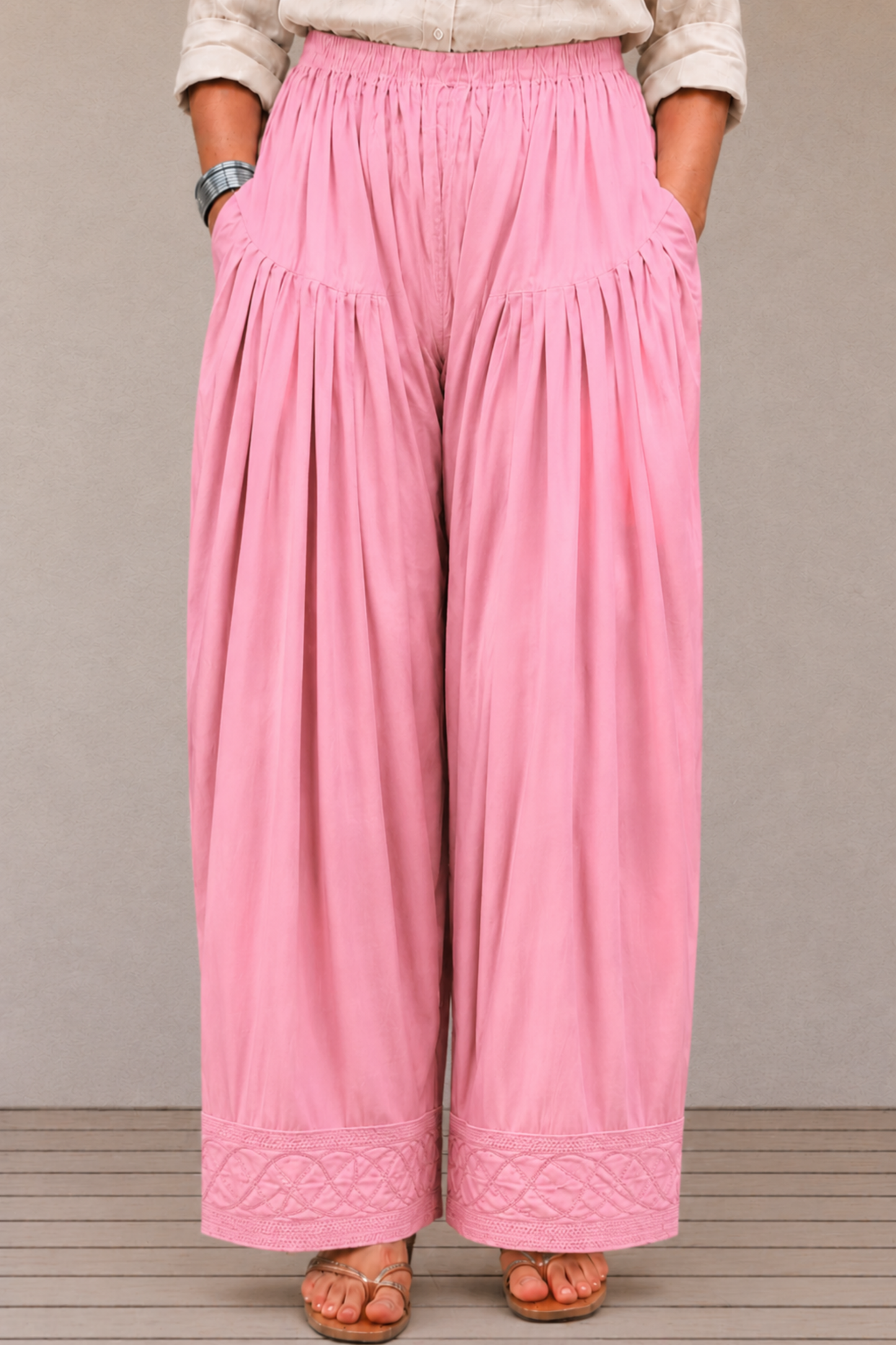 Baby Pink Rayon Farshi Salwar