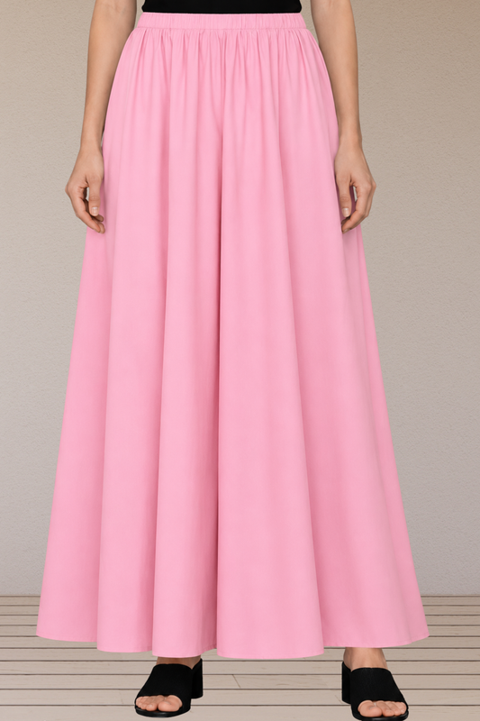 Baby Pink Rayon Long Skirt