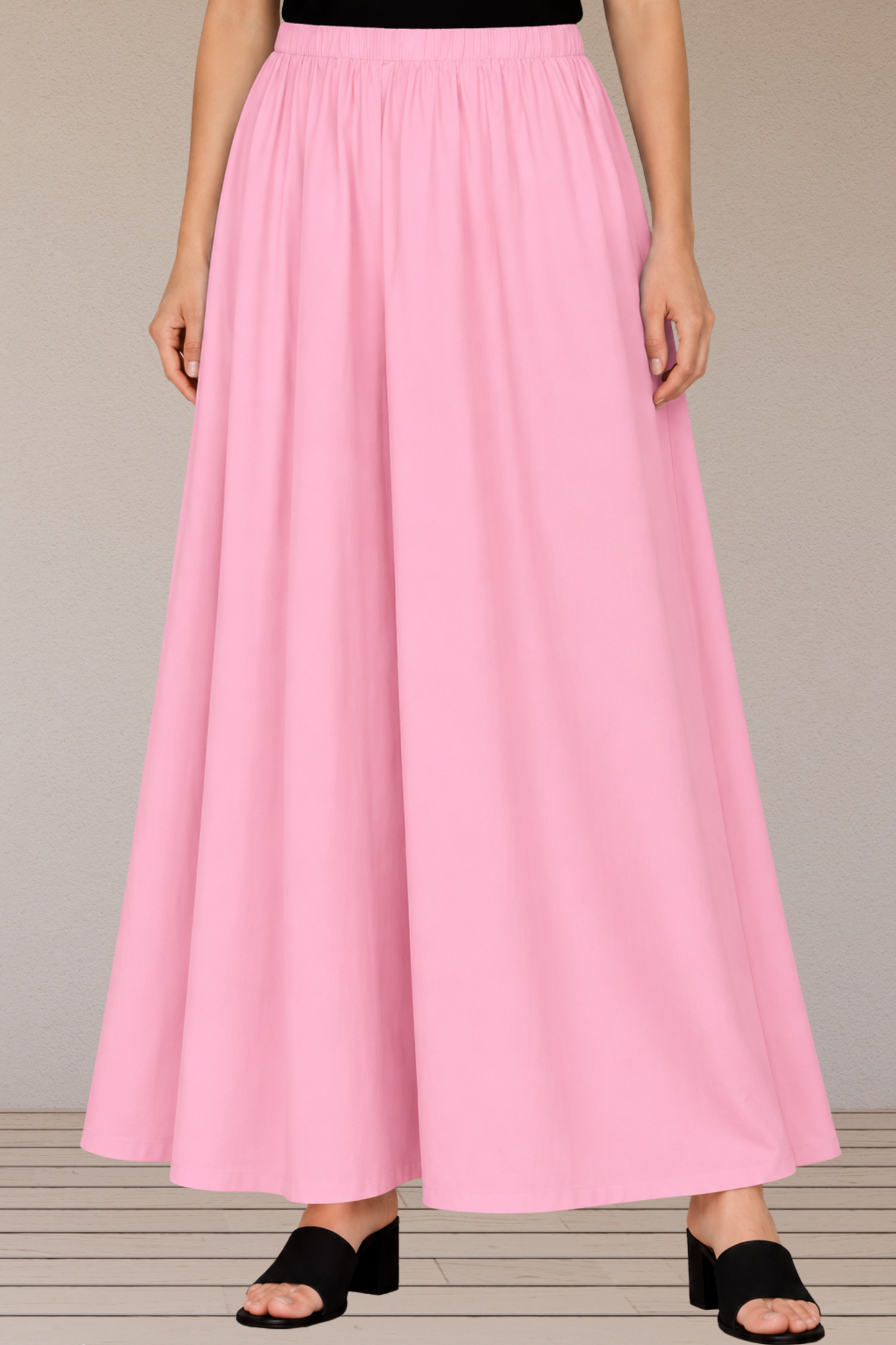 Baby Pink Rayon Long Skirt