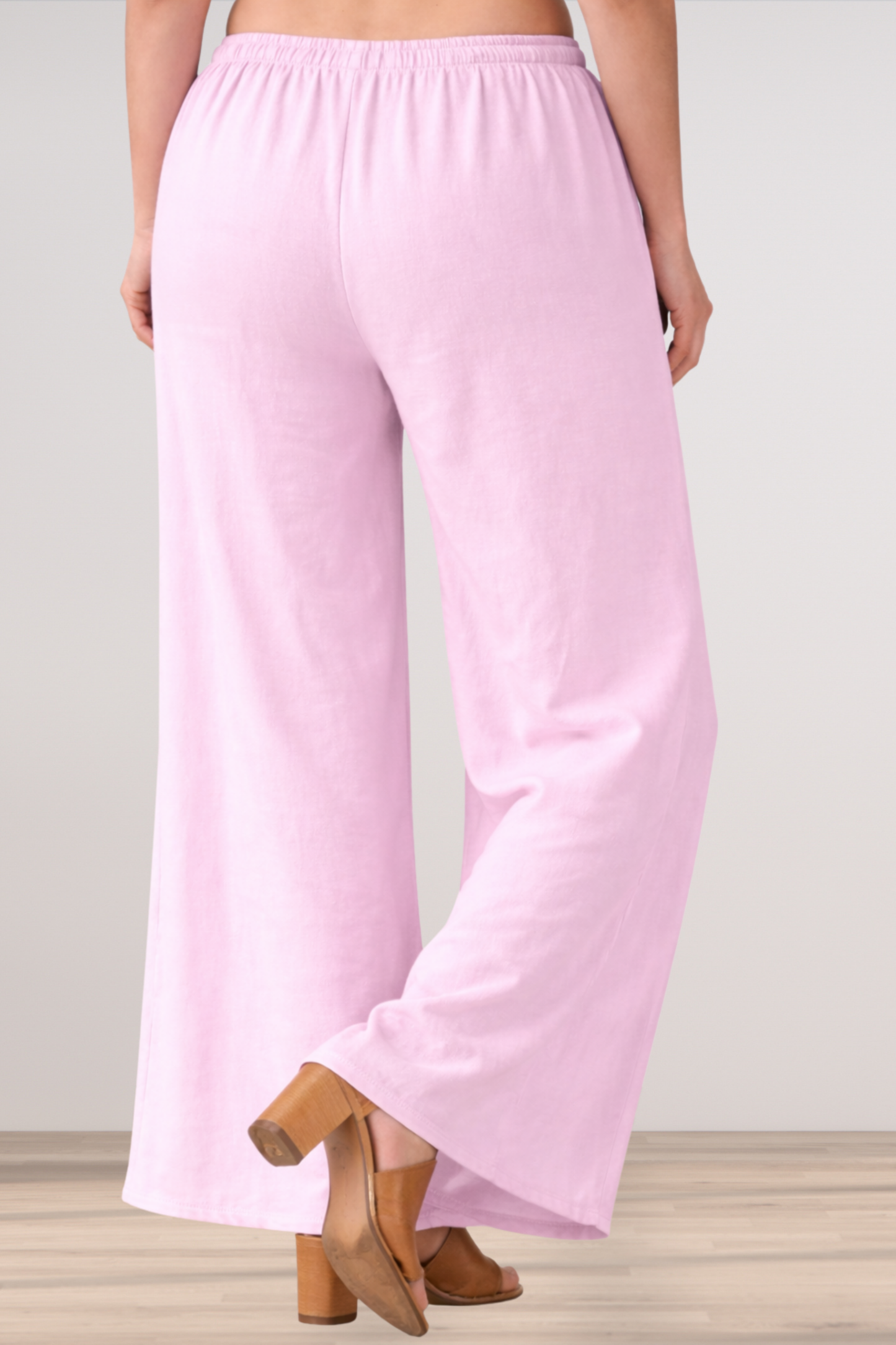 Baby Pink Rayon Loose Palazzo