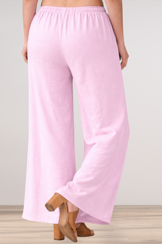 Baby Pink Rayon Loose Palazzo