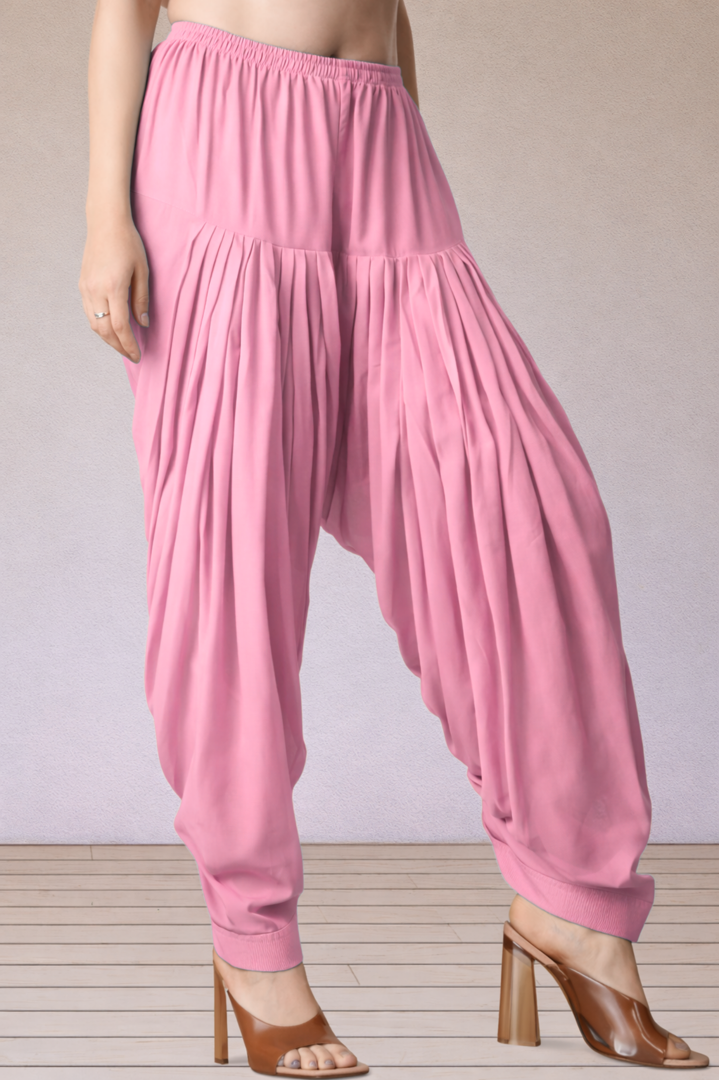Baby Pink Rayon Patiala Salwar