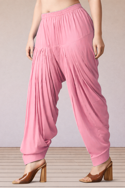 Baby Pink Rayon Patiala Salwar