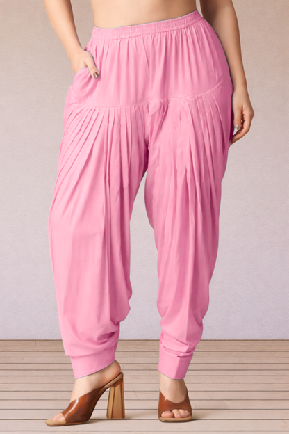 Baby Pink Rayon Patiala Salwar