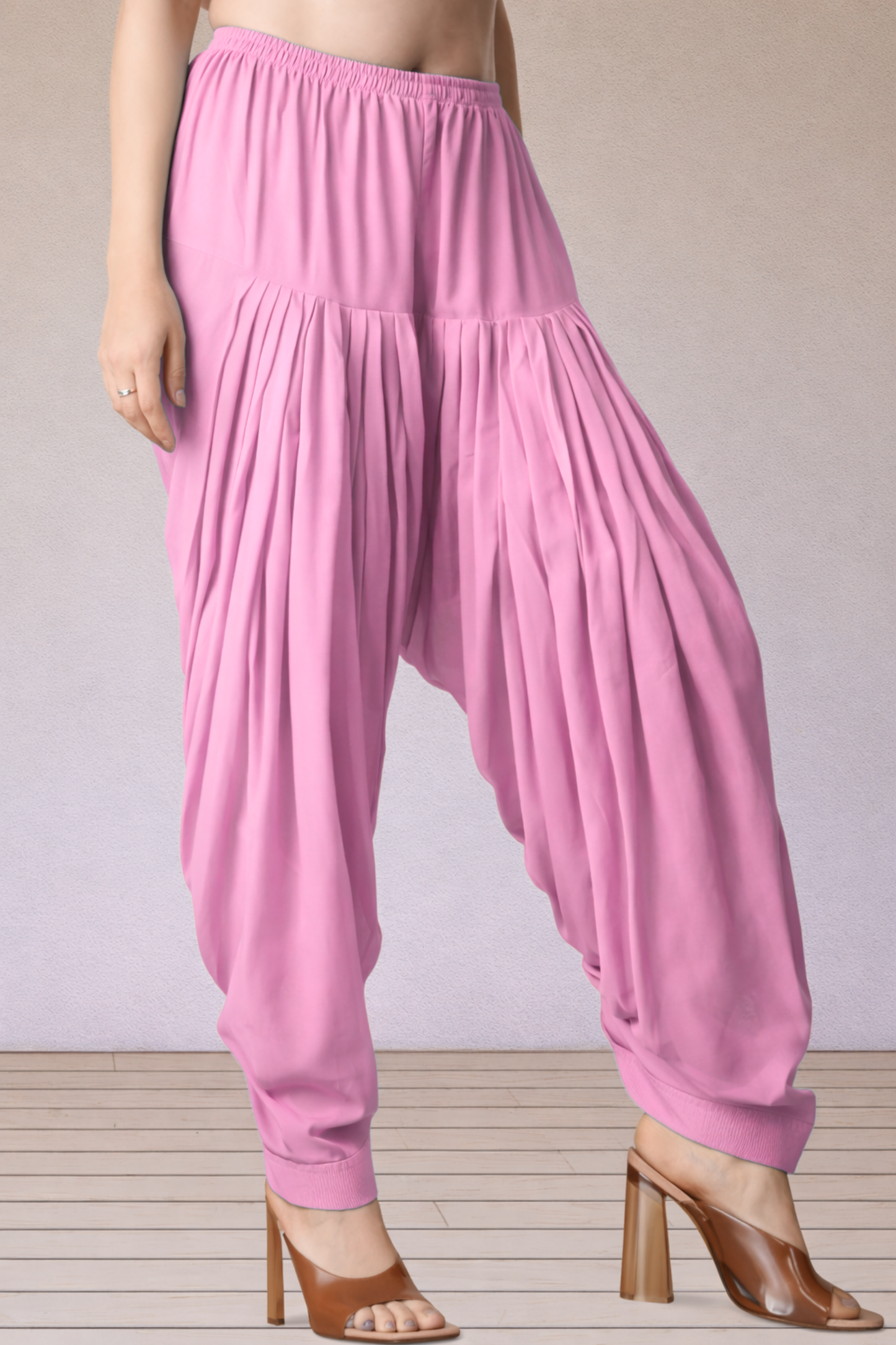 Baby Pink Rayon Patiala Salwar