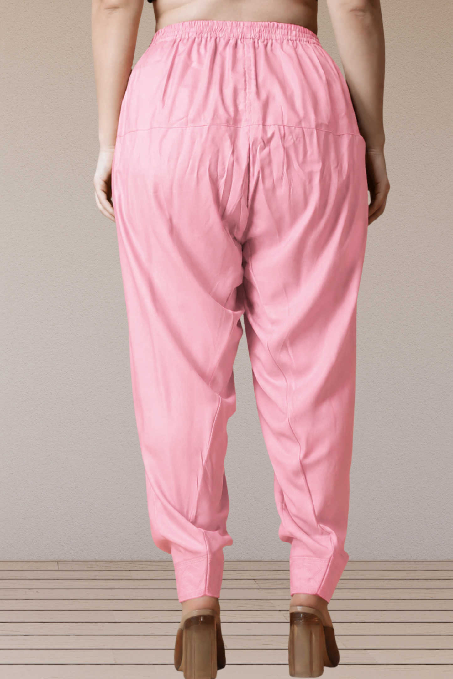 Baby Pink Rayon Pleated Salwar