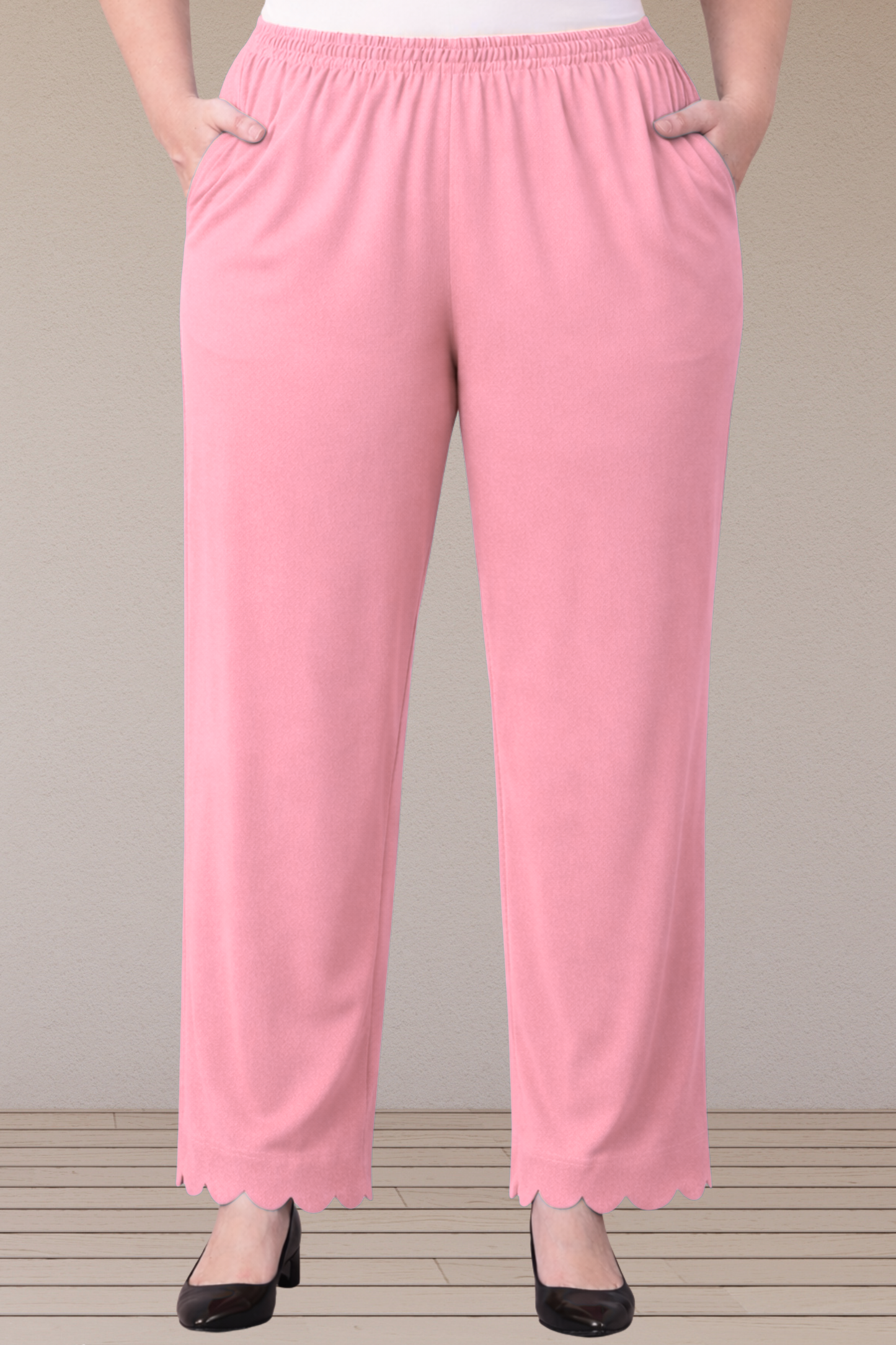Baby Pink Scallop Cut Palazzo